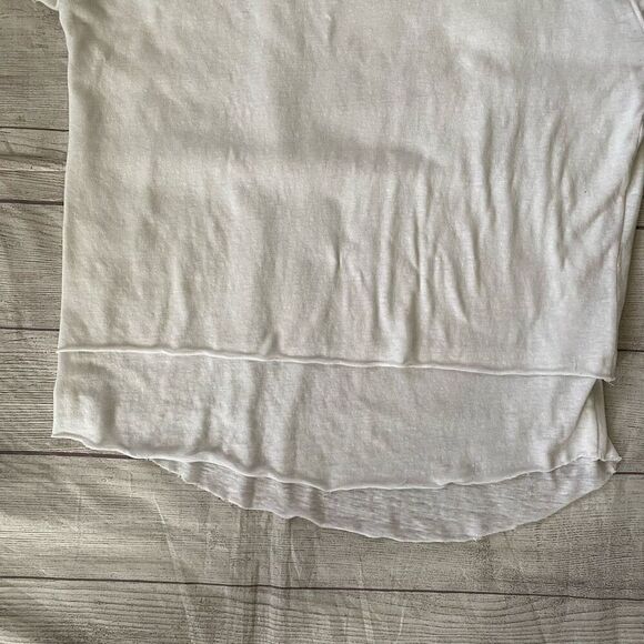 Free People we the free women XXS loose fit layered distressed raw hem white shi - Picture 9 of 11